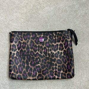 Coach Brown and Purple Cross Body Bags with Leopard Print